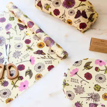 Reusable Bee's Wraps - Customizable ROLL - Meadow Magic, Plant-Based Wax