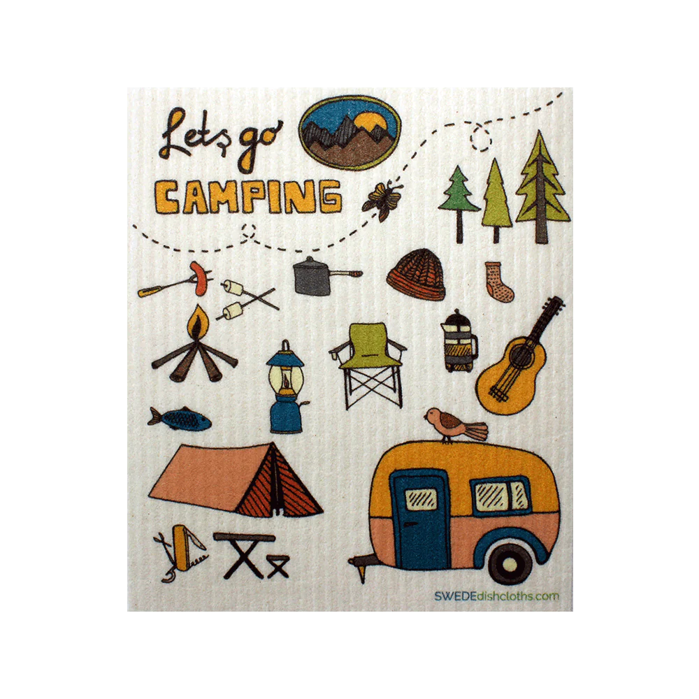 Swedish Dishcloths 2-piece set: Travel Time & Let's Go Camping