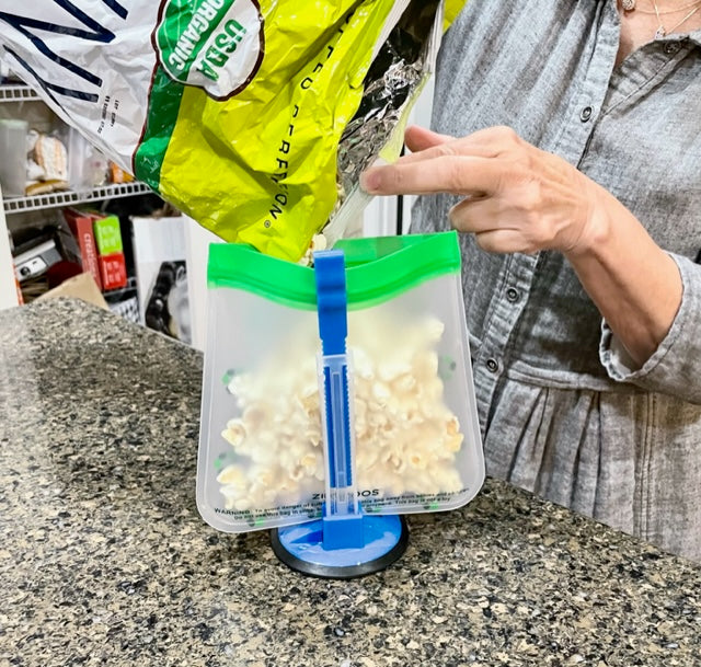 Ziplock Bag Holder,Filling Freezer Bag Food Storage Prep Bag Baggy Rack  Stand for Hands-Free to Pour Leftover Baggie Holder,Comes with both Gallon  